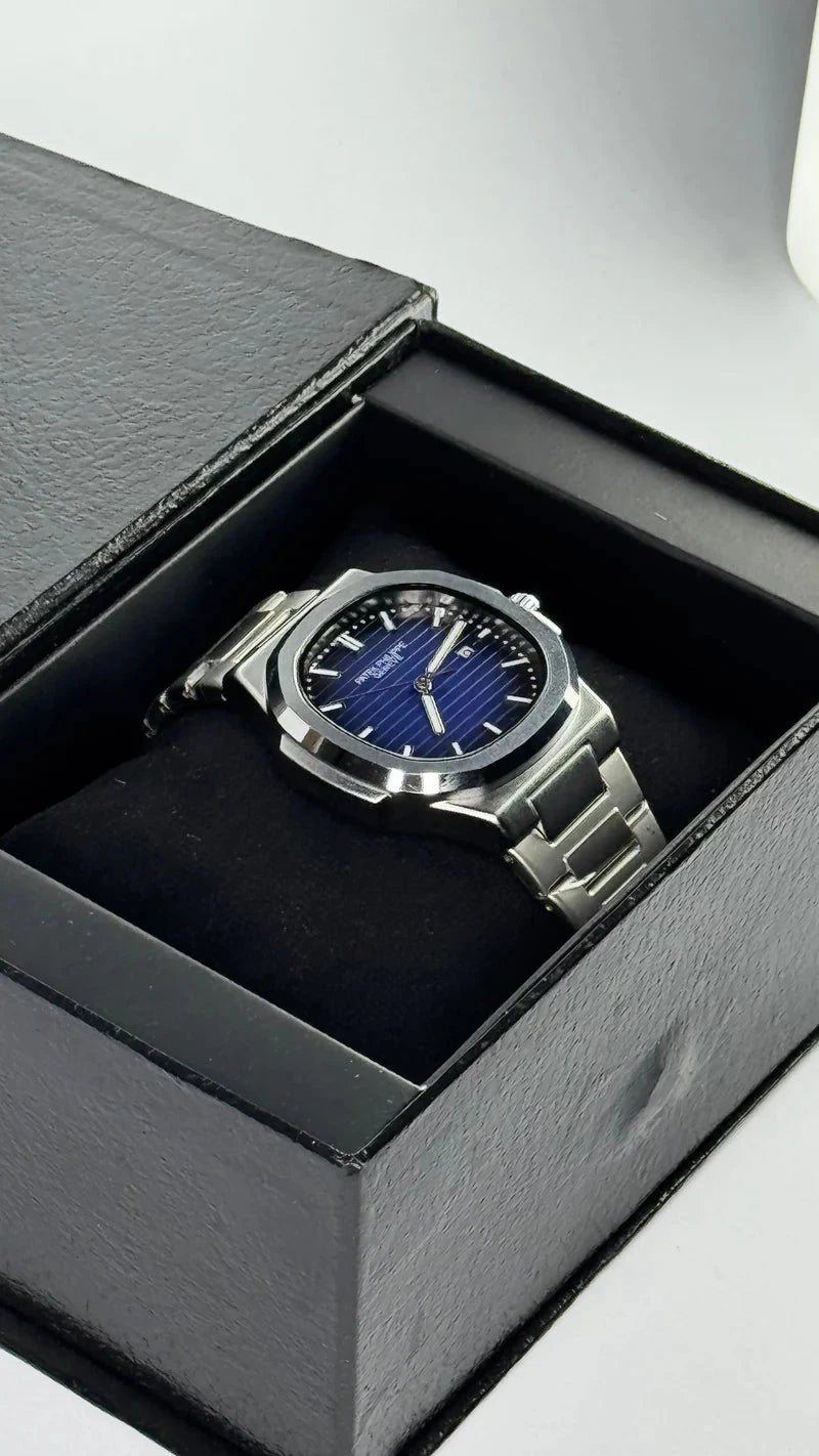 Patek Philippe Nautilus Silver Blue Wexton Watches 