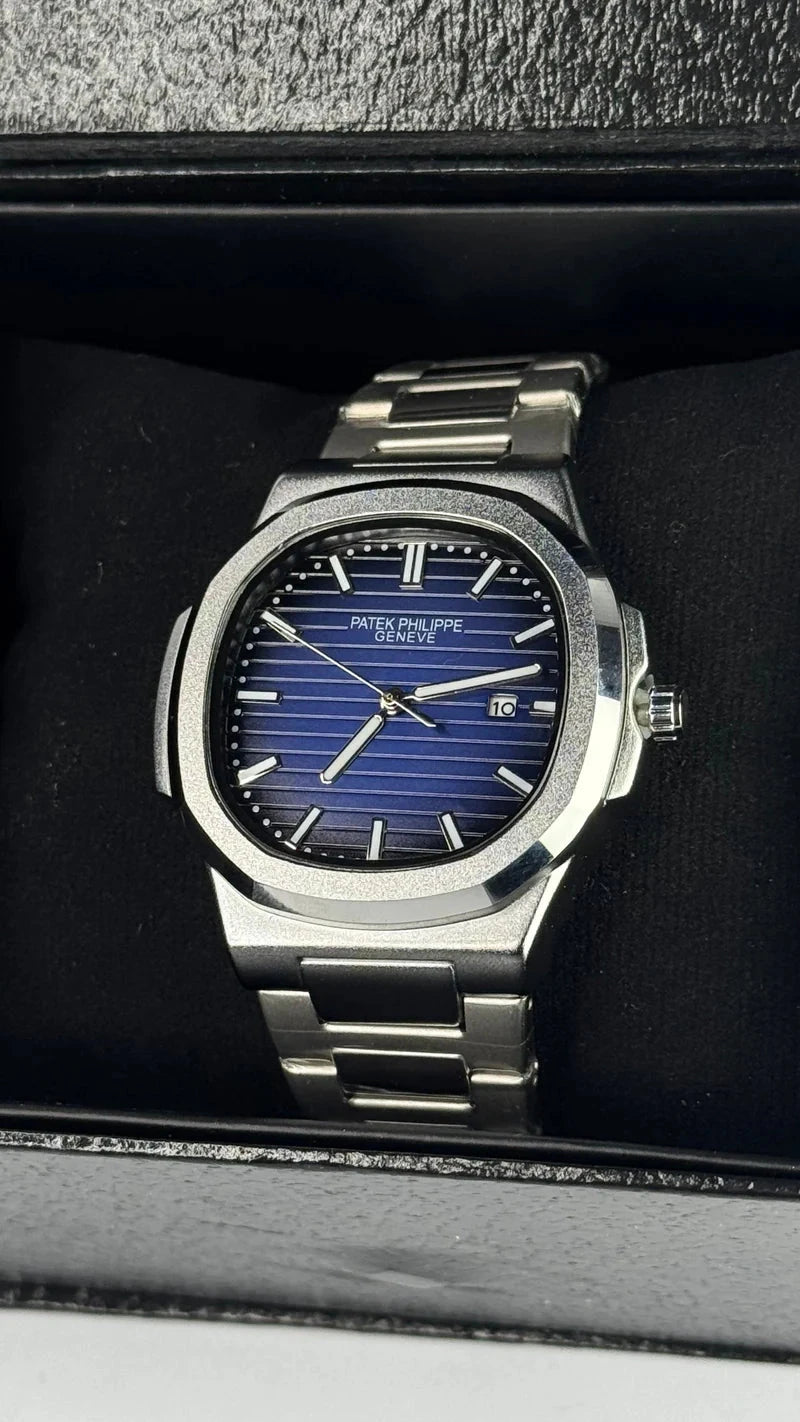 Patek Philippe Nautilus Silver Blue Wexton Watches 