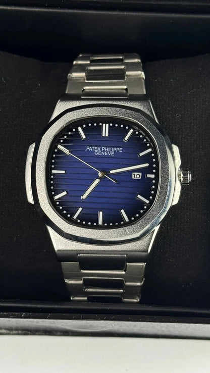 Patek Philippe Nautilus Silver Blue Wexton Watches 