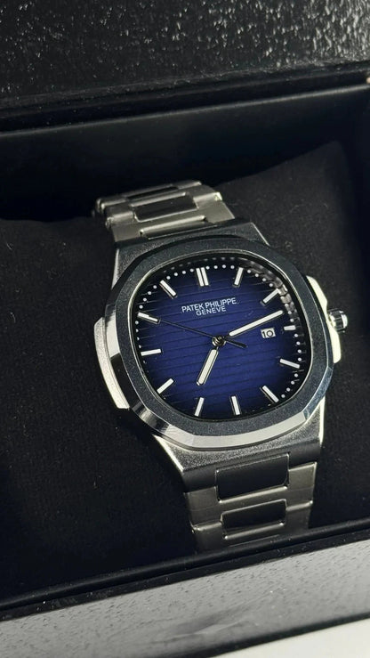 Patek Philippe Nautilus Silver Blue Wexton Watches 